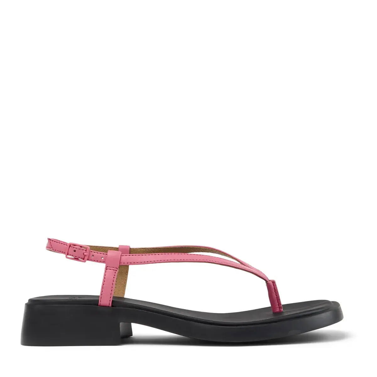 Pink Leder Zehentrenner Sandaletten mit Absatz