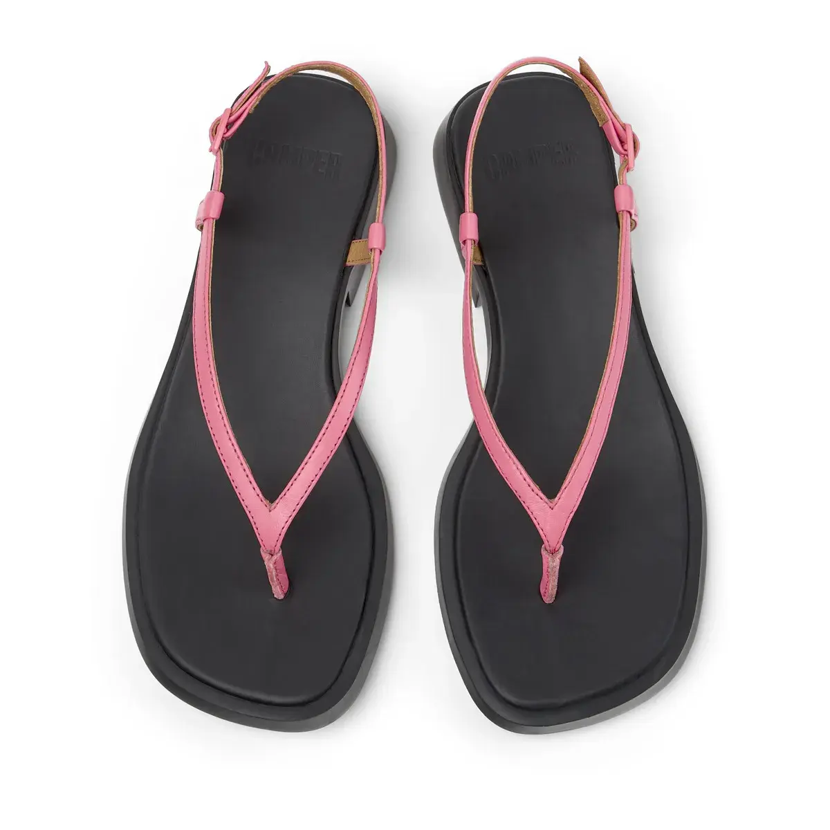 Pink Leder Zehentrenner Sandaletten mit Absatz