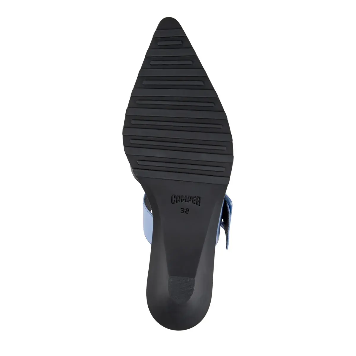 Spitz zulaufender Leder-Mule mit Schnalle
