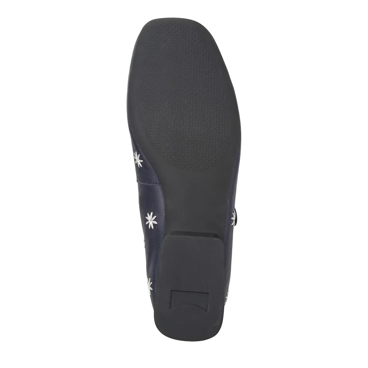 Marineblaue Mary Jane Ballerinas aus Leder