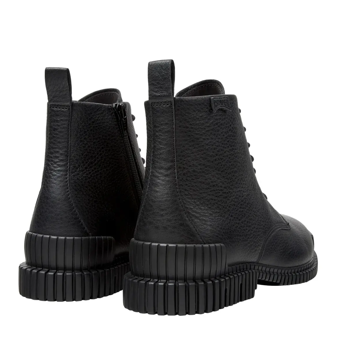 Schwarze Schnürstiefelette aus Leder