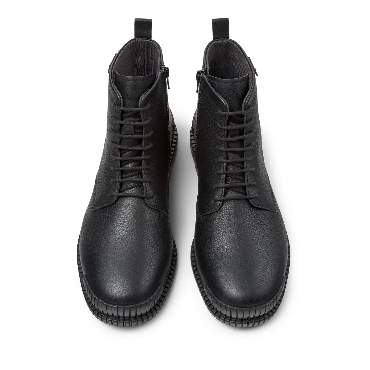 Schwarze Schnürstiefelette aus Leder