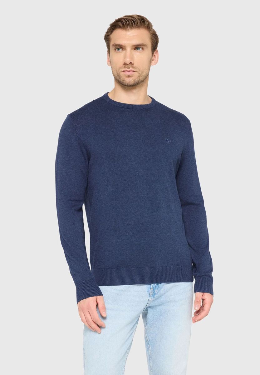 Klassischer Herren Baumwollpullover mit Rundhalsausschnitt