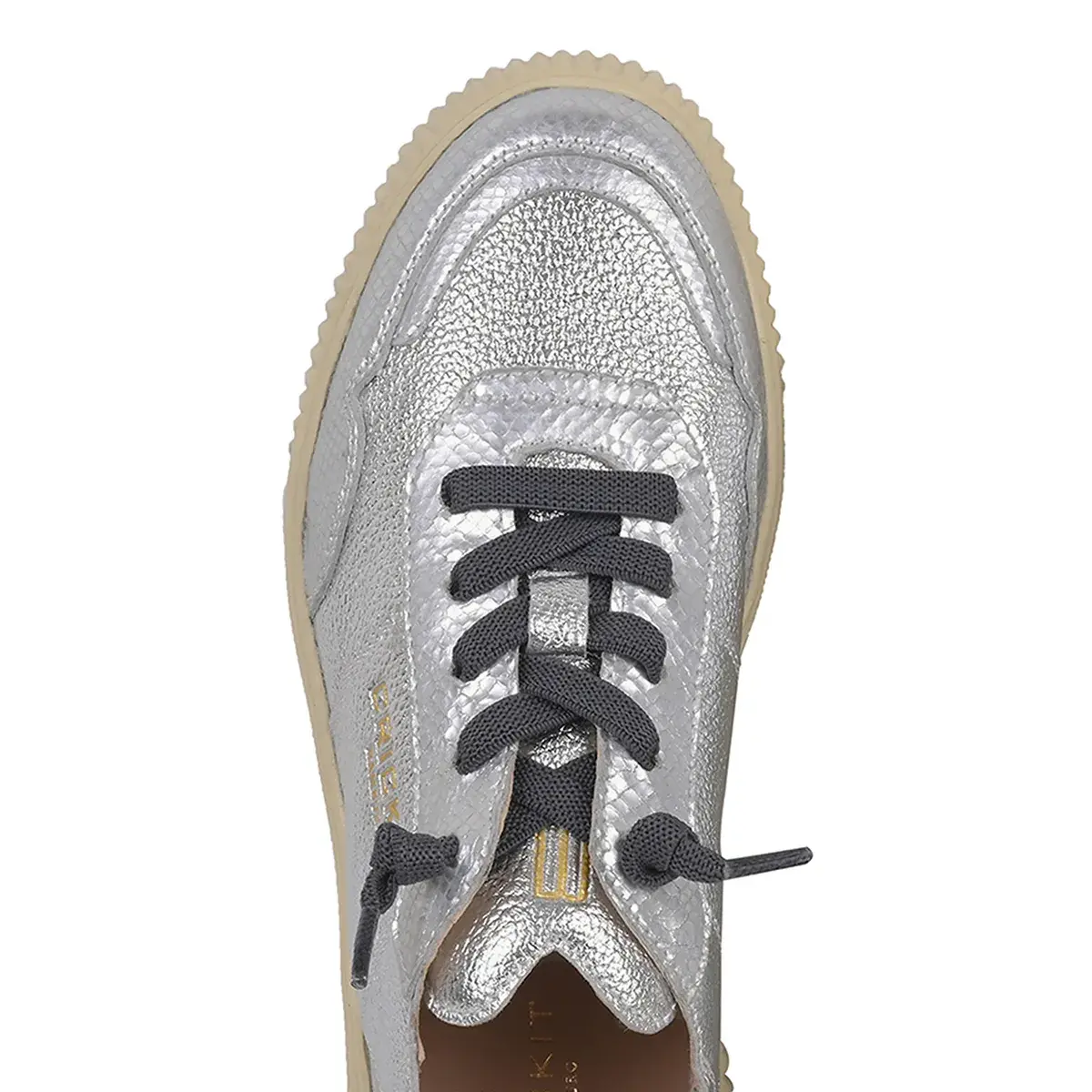 Silberner metallischer Low-Top-Sneaker