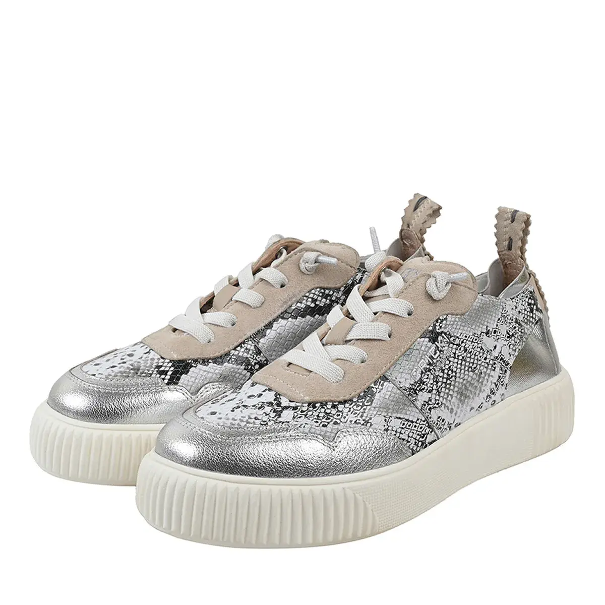Modischer Low-Top Sneaker mit Schlangenprint