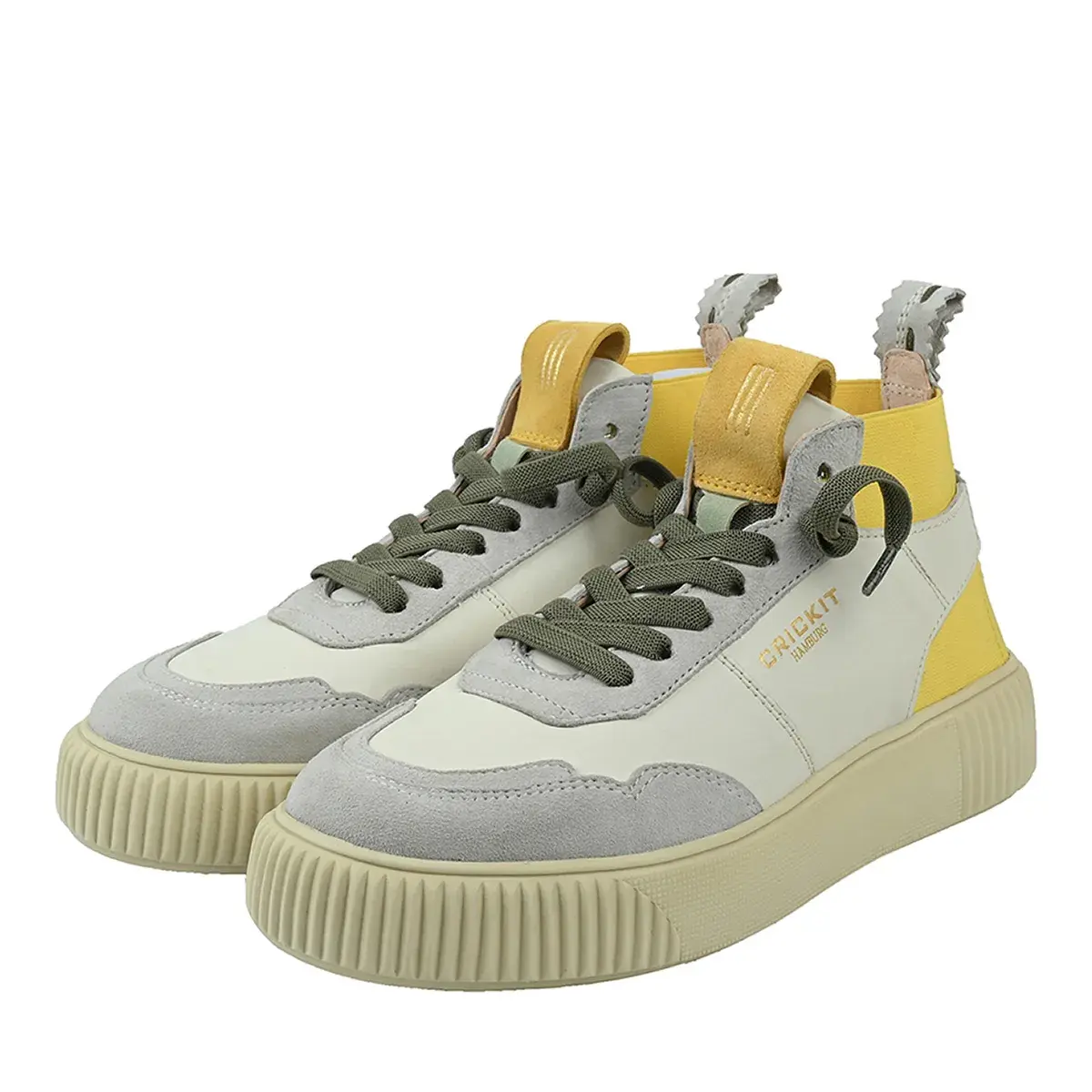 Weiße Leder High-Top Freizeitsneakers