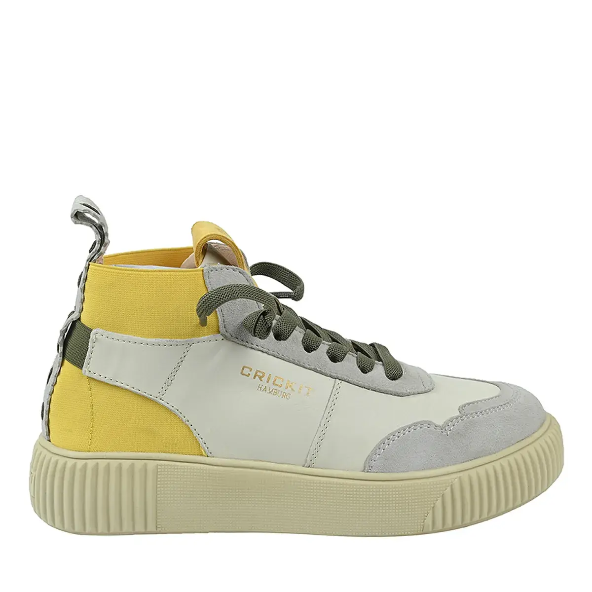 Weiße Leder High-Top Freizeitsneakers