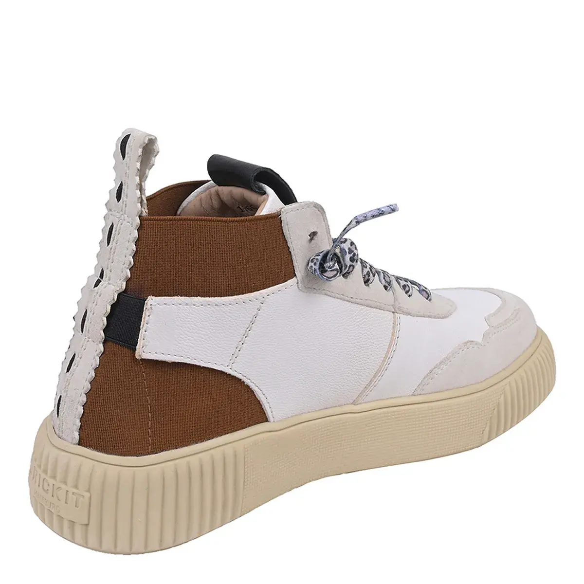 Damen Leder High-Top Sneaker Stiefelette