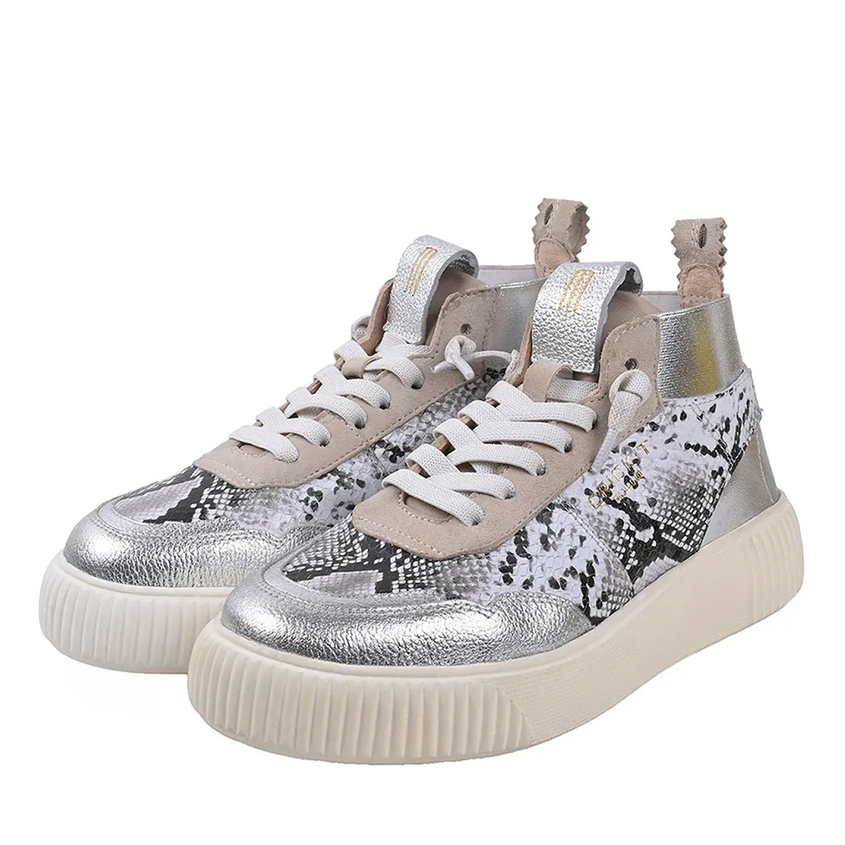High-Top Sneaker mit Schlangenmuster