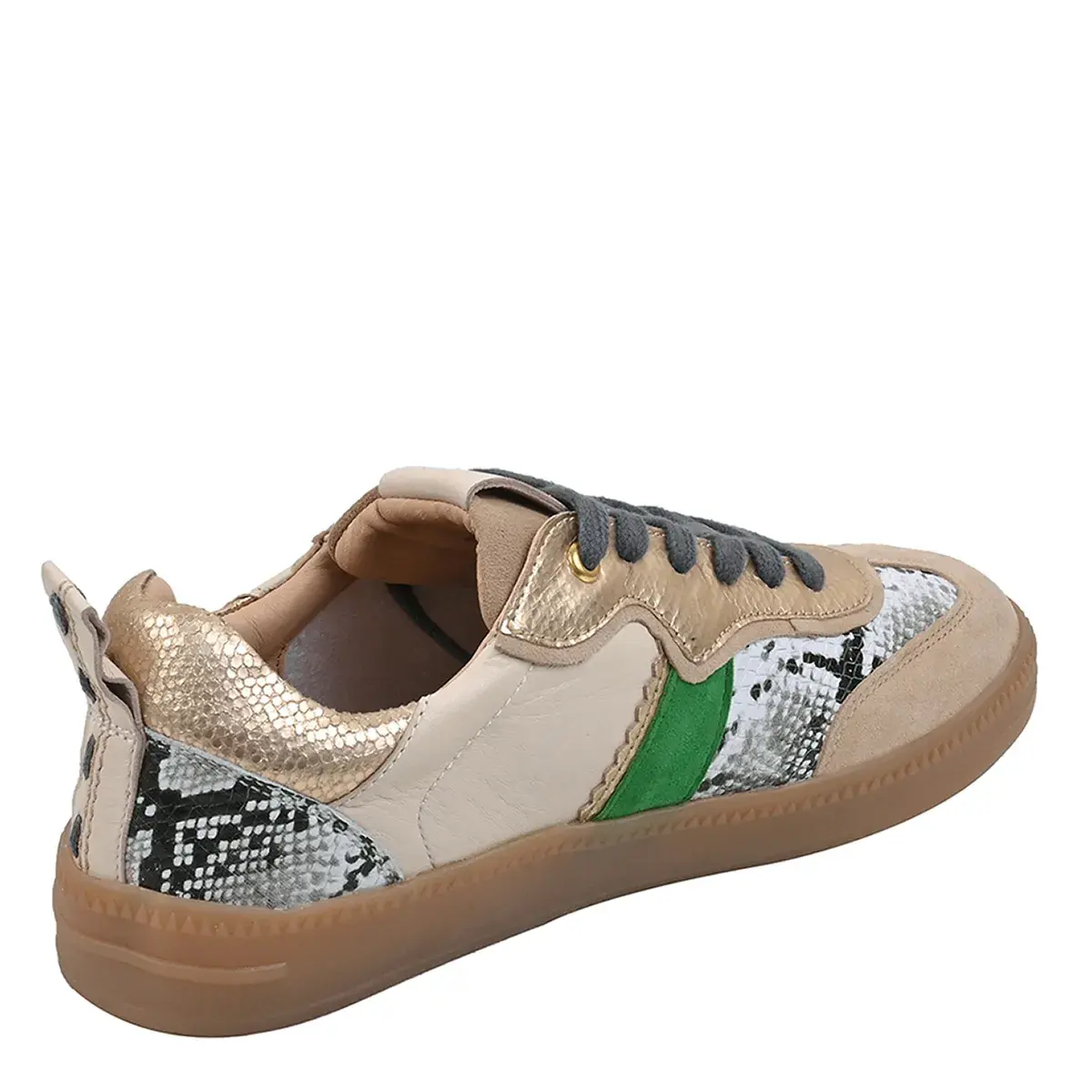 Gemusterter Leder Low-Top Sneaker