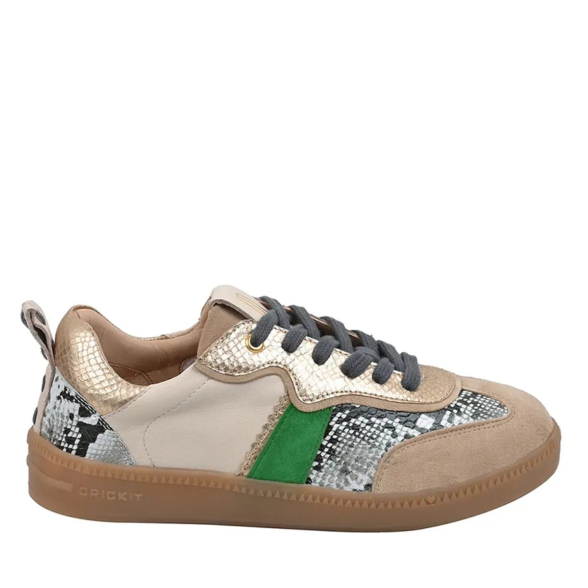 Gemusterter Leder Low-Top Sneaker