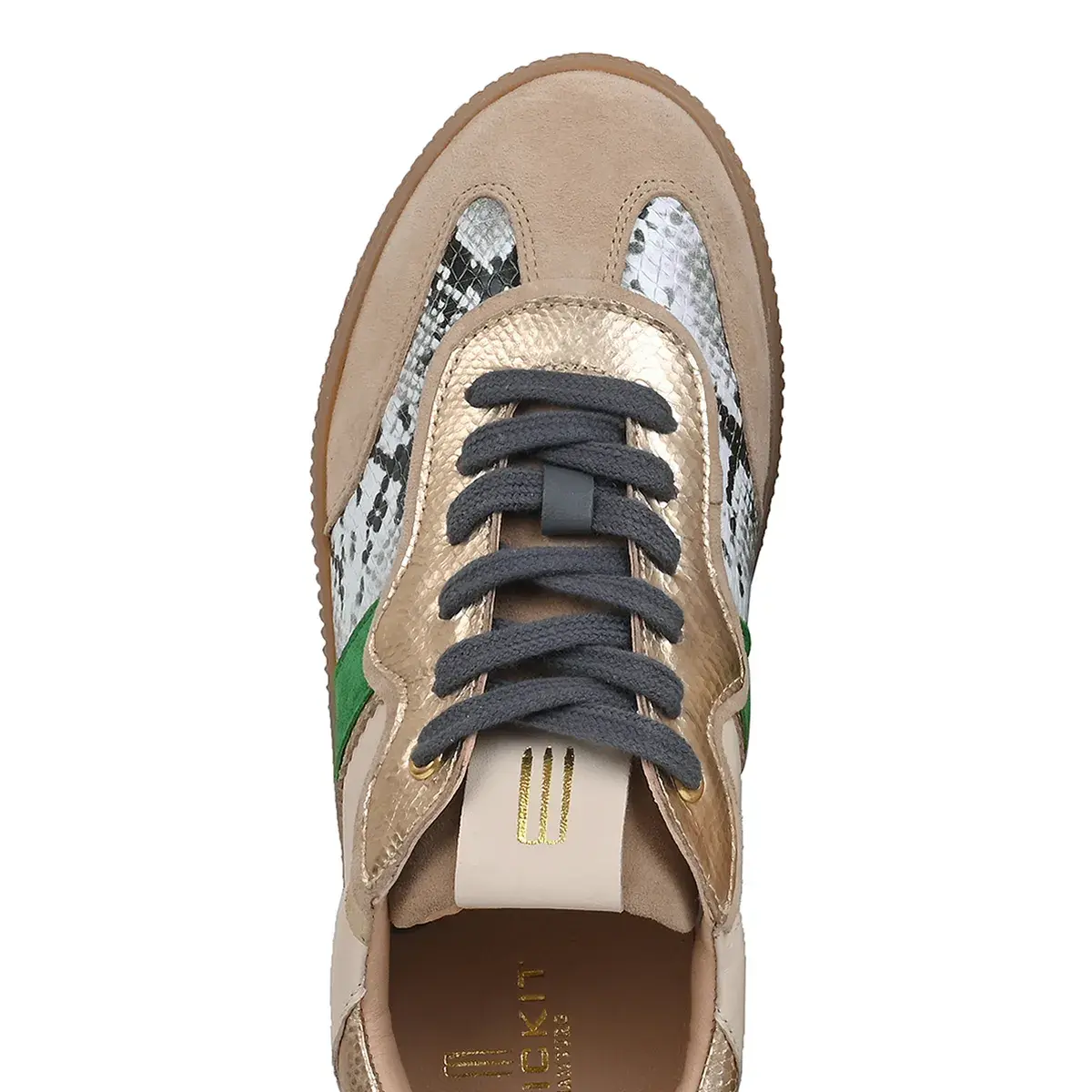 Gemusterter Leder Low-Top Sneaker