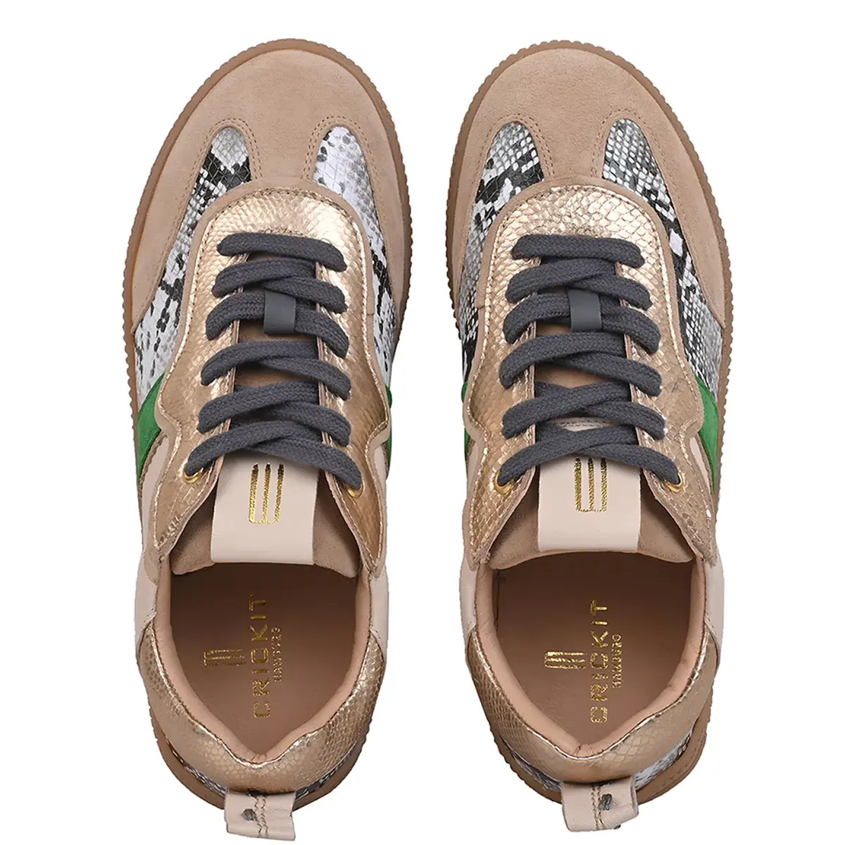 Gemusterter Leder Low-Top Sneaker
