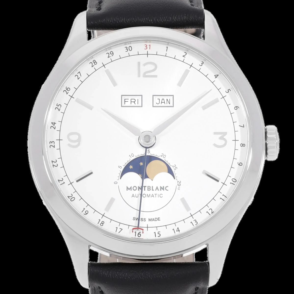 Elegante silberne Chronographen-Armbanduhr