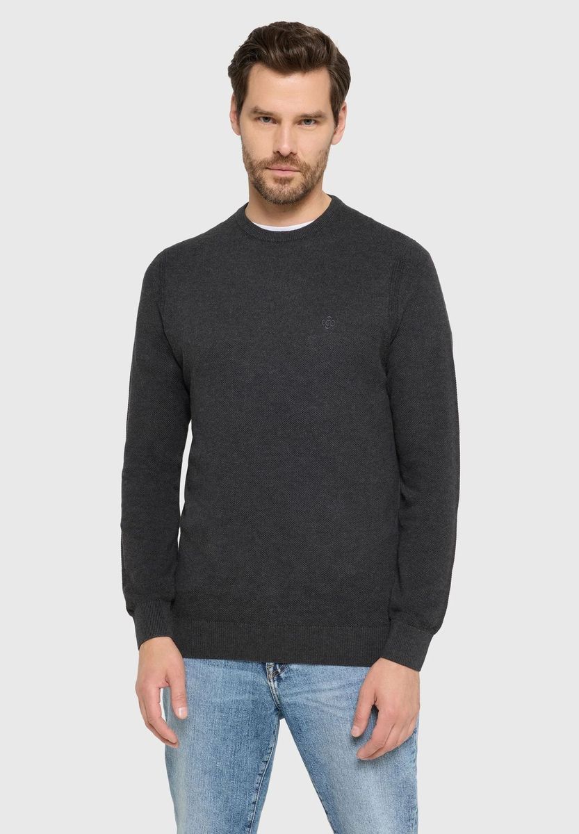 Herren Baumwollpullover mit Rundhalsausschnitt