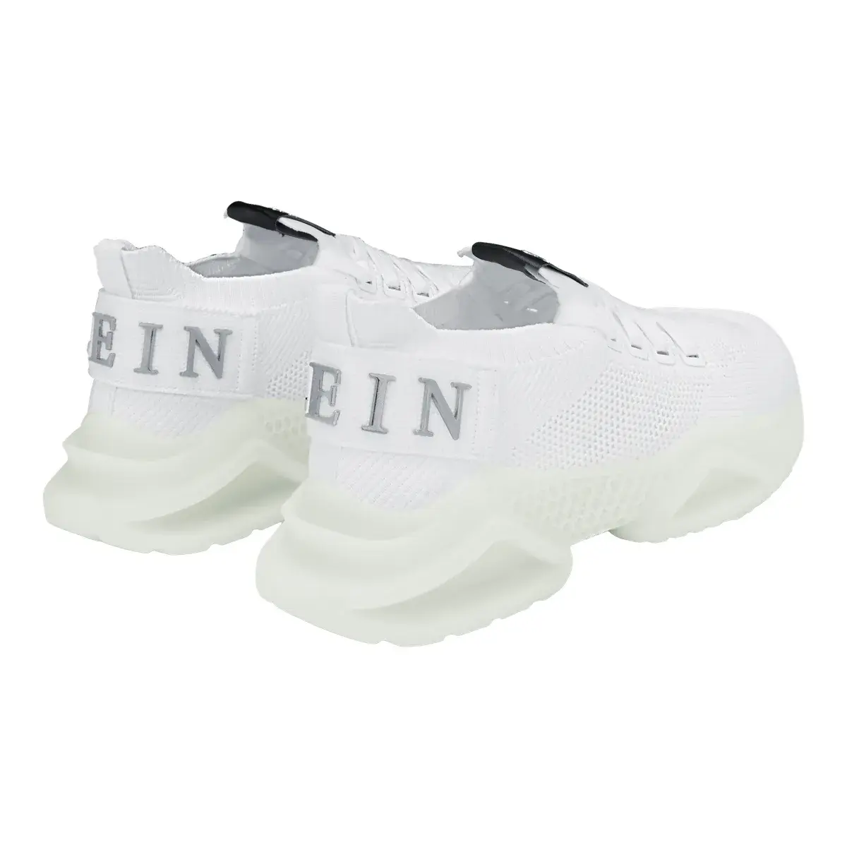 Weißer Strick-Lauf-Sneaker