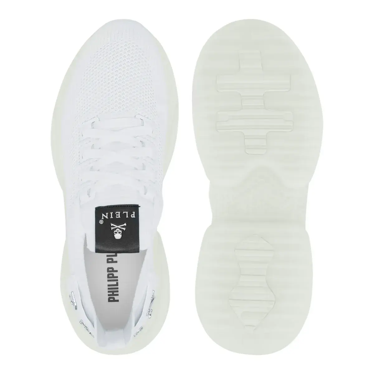 Weißer Strick-Lauf-Sneaker