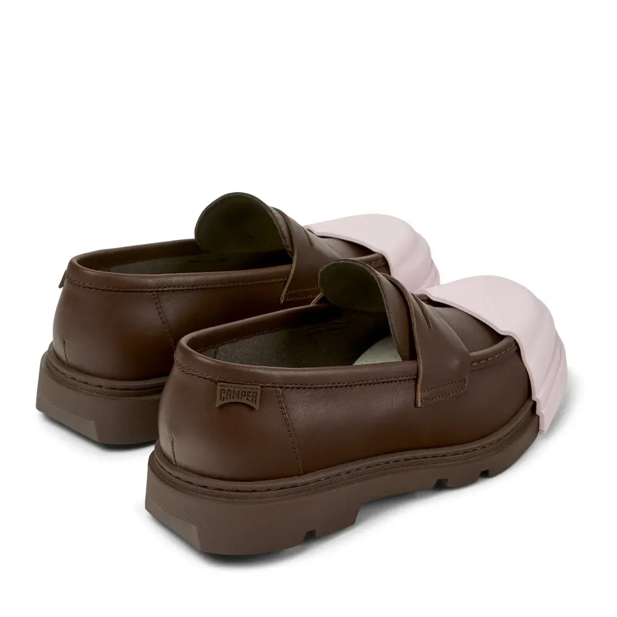 Braune Penny Loafer aus Leder mit Akzent