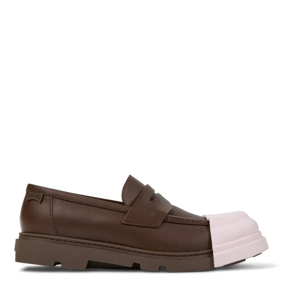 Braune Penny Loafer aus Leder mit Akzent