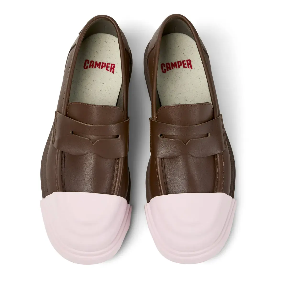 Braune Penny Loafer aus Leder mit Akzent