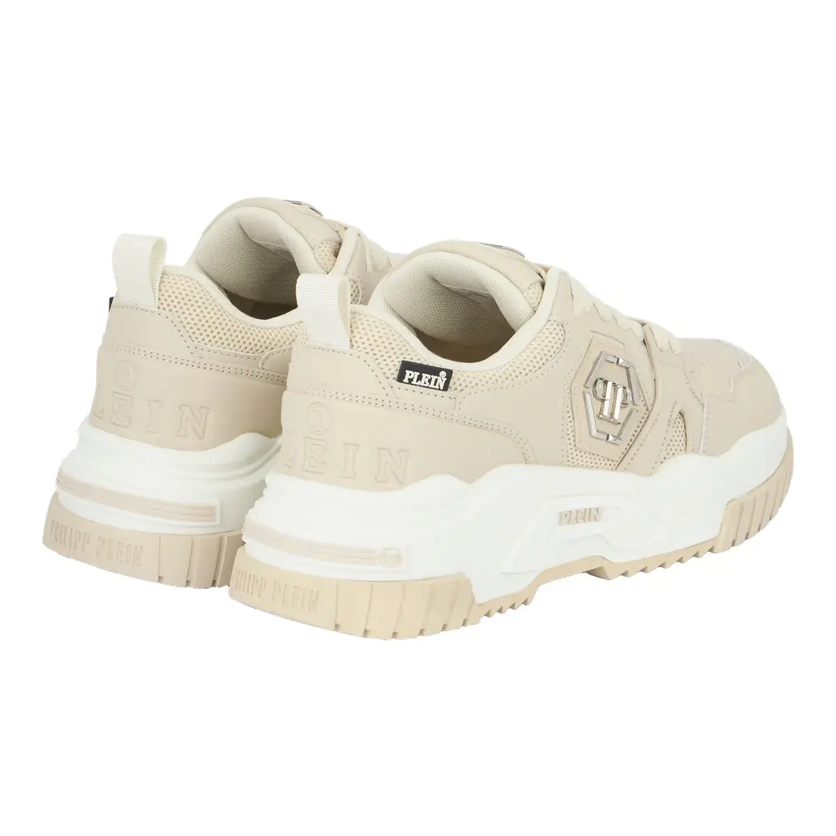 Beige Hexagon Low-Top Sneaker für Damen