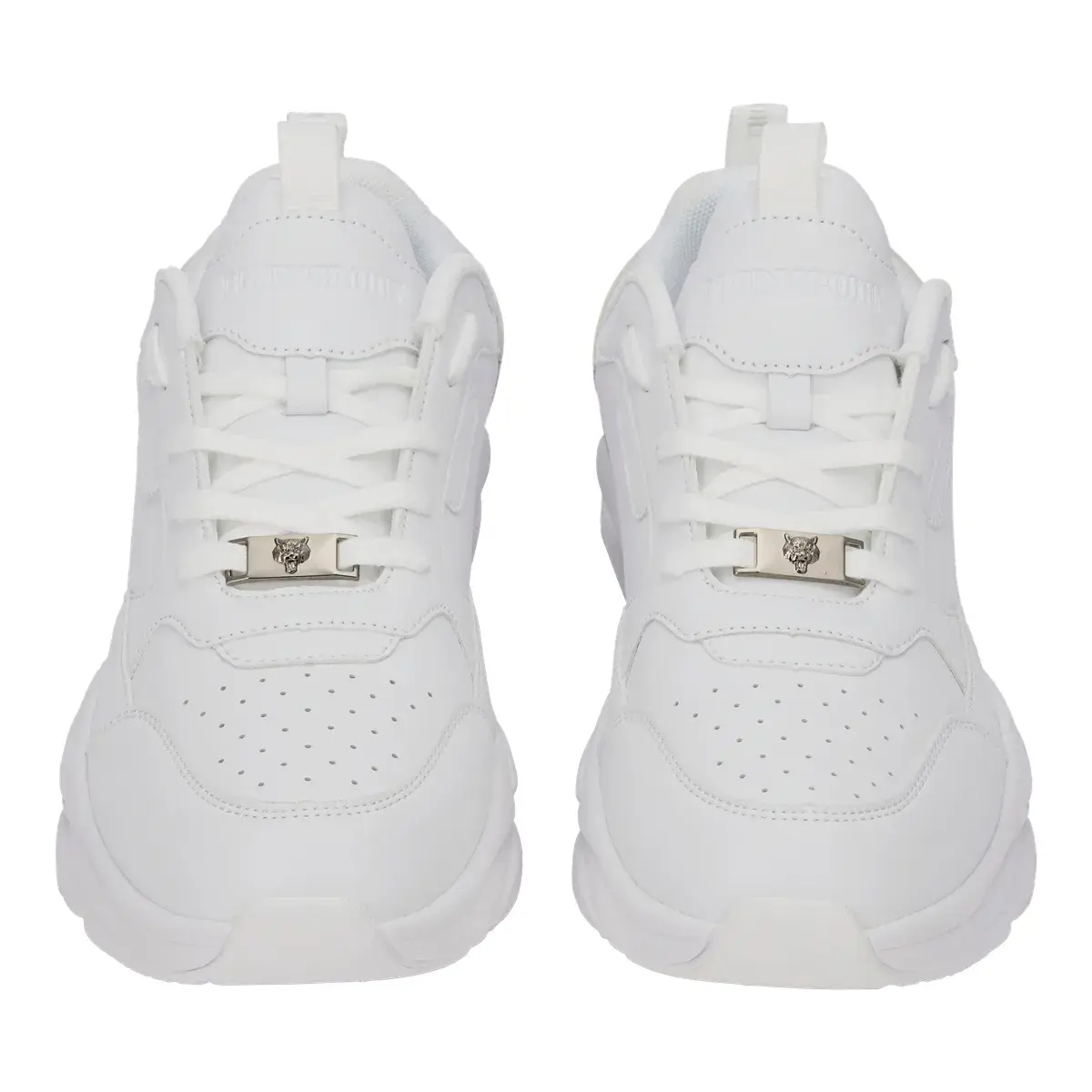 Weiße Low-Top-Sneakers mit klobiger Sohle