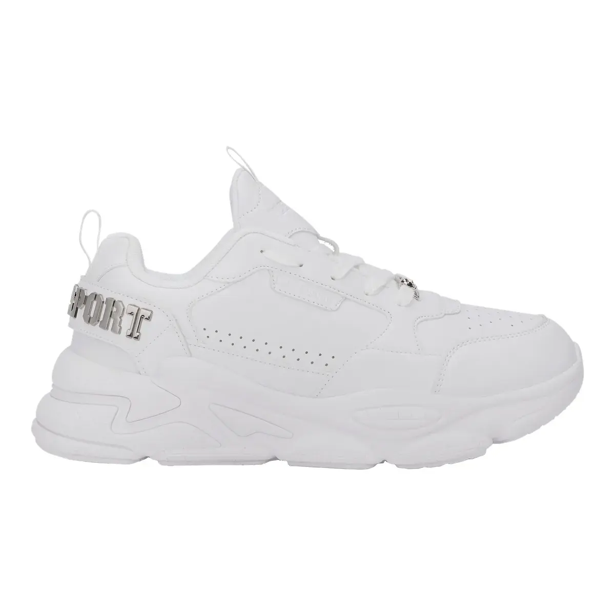 Weiße Low-Top-Sneakers mit klobiger Sohle