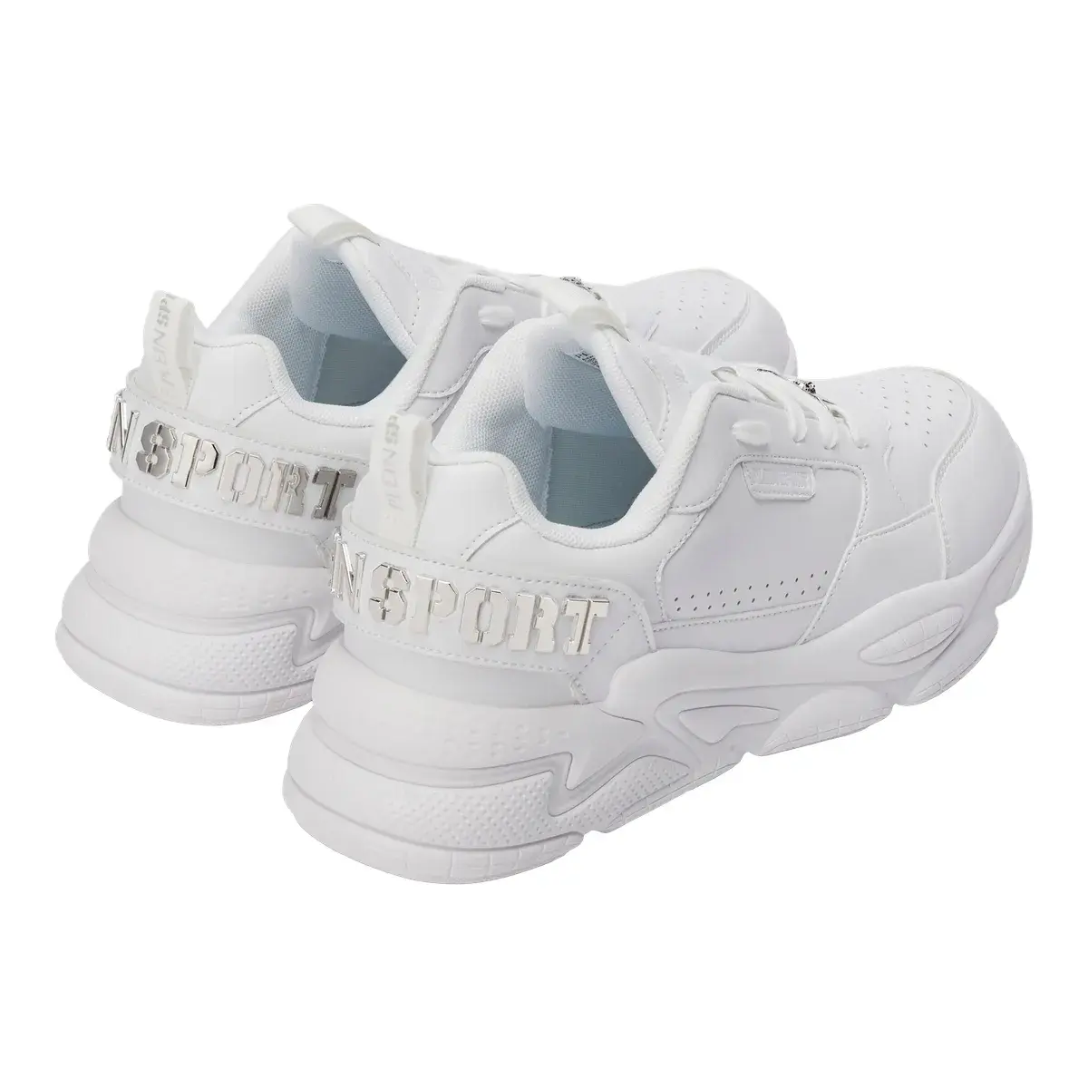 Weiße Low-Top-Sneakers mit klobiger Sohle