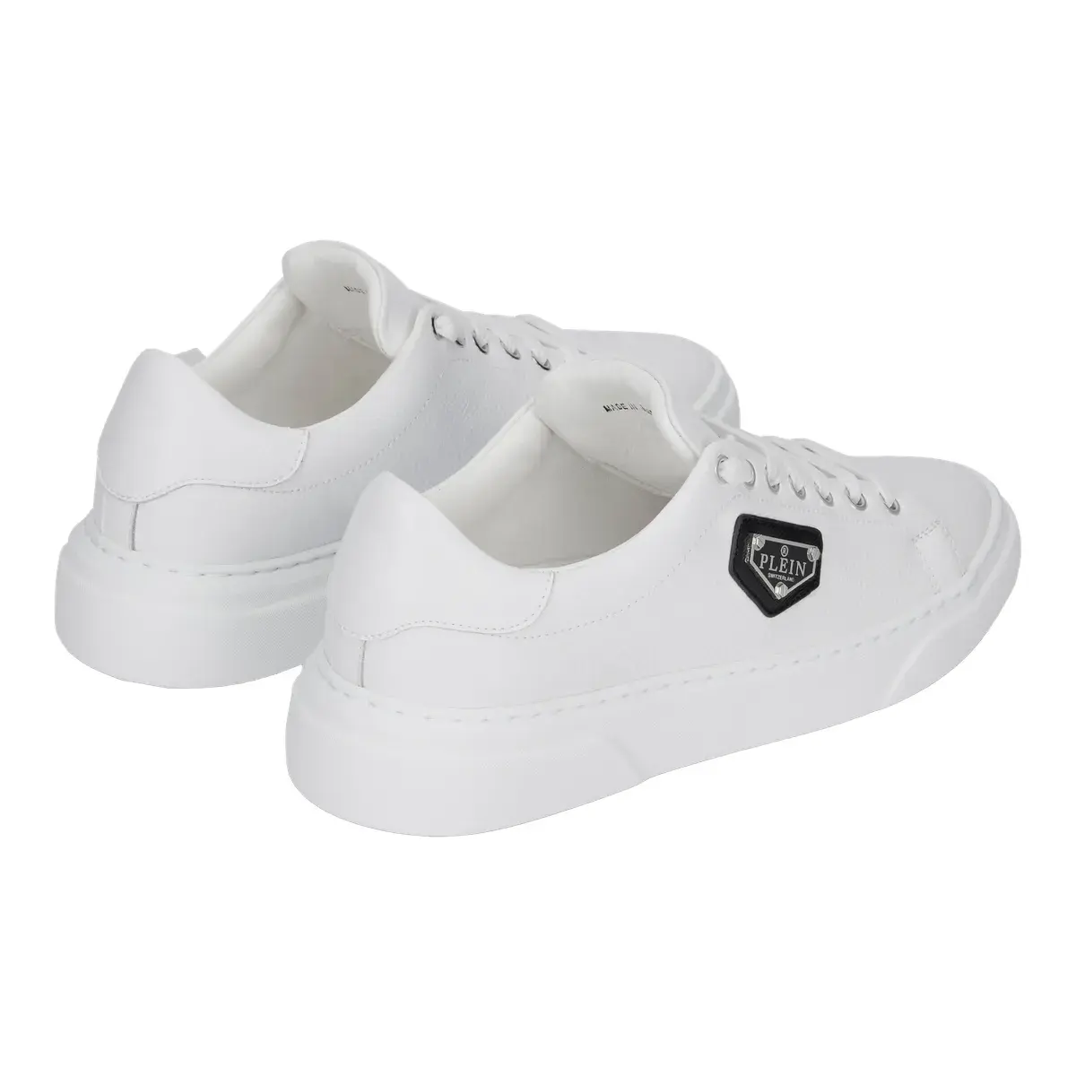 Weiße Leder-Low-Top-Sneakers