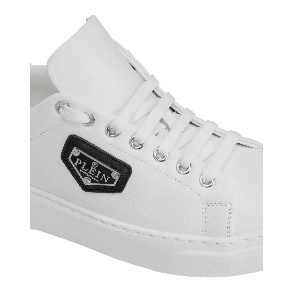 Weiße Leder-Low-Top-Sneakers