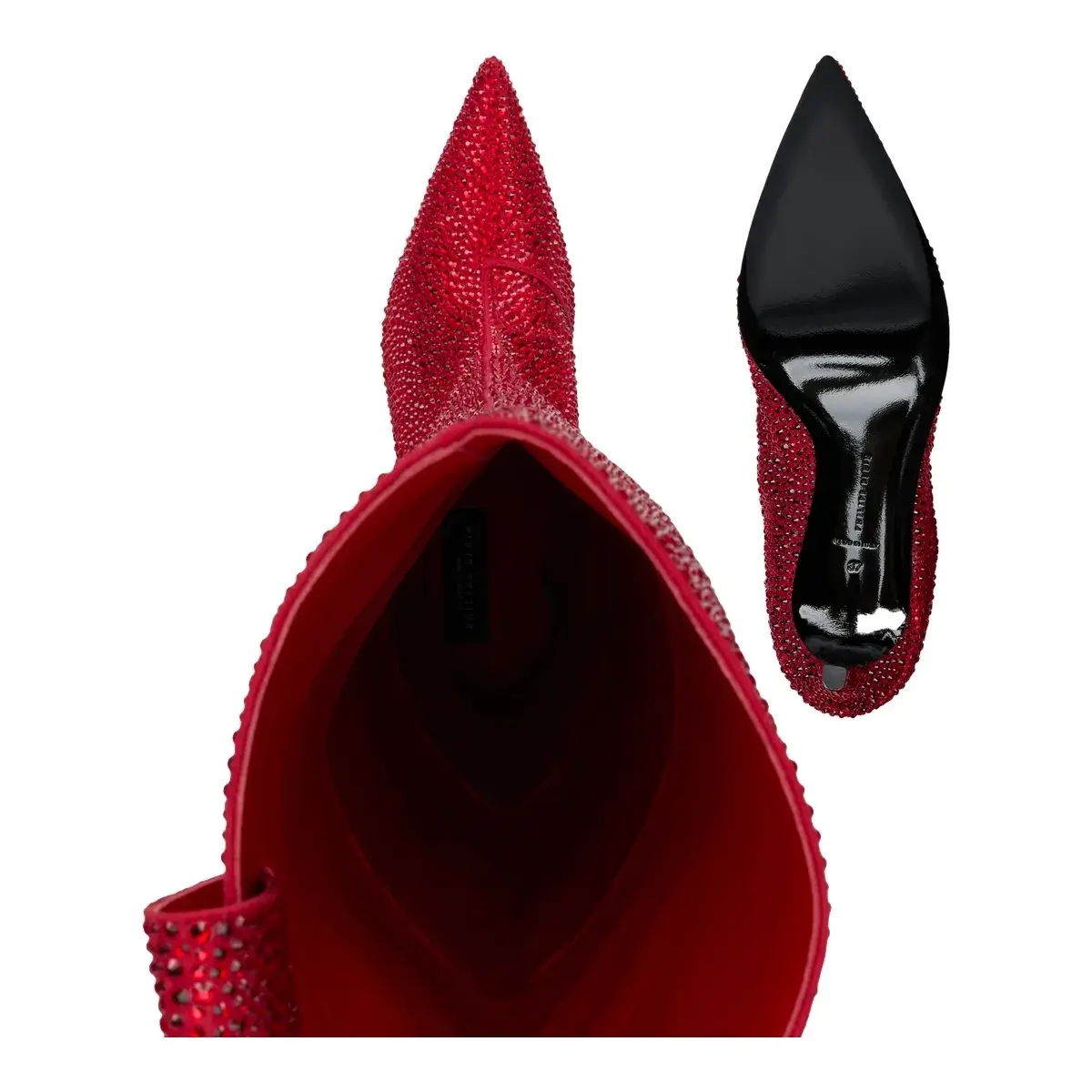 Verzierte Overknee-Stiletto-Stiefel