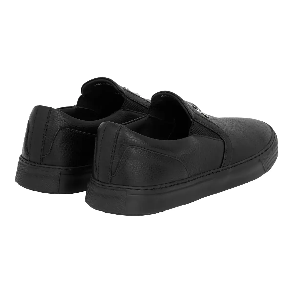Schwarze Leder Slipper Loafers