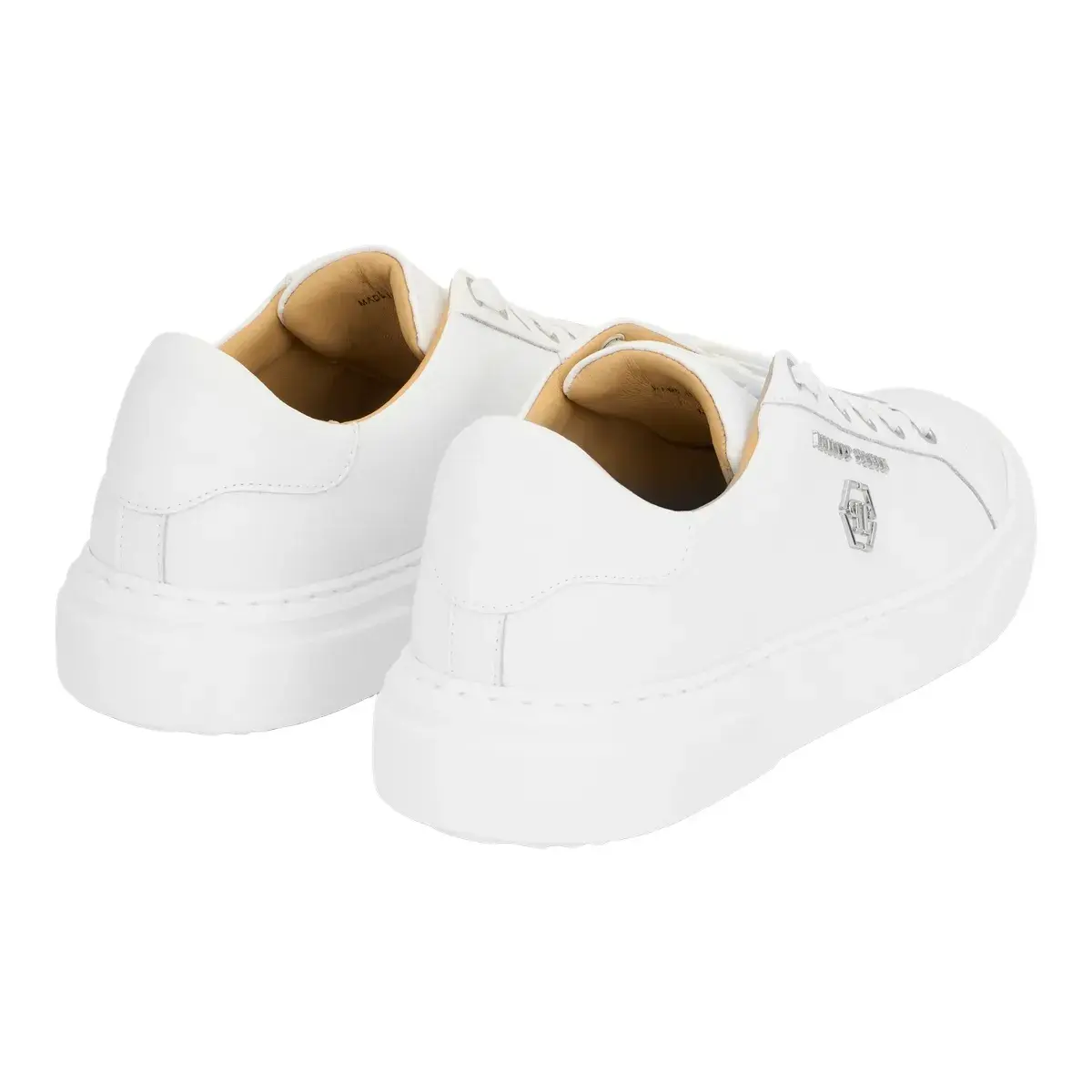 Weißer Leder-Low-Top-Fashion-Sneaker