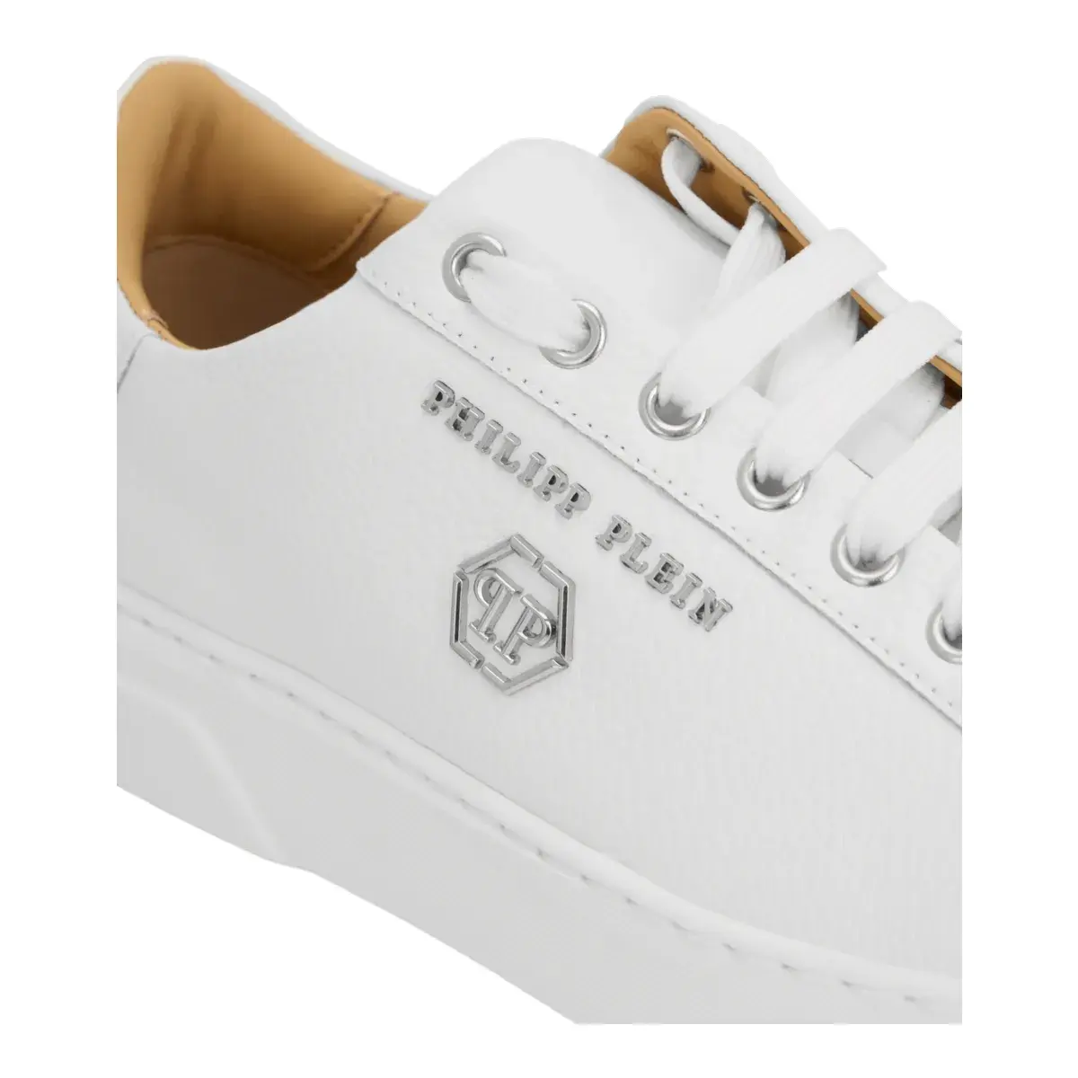 Weißer Leder-Low-Top-Fashion-Sneaker