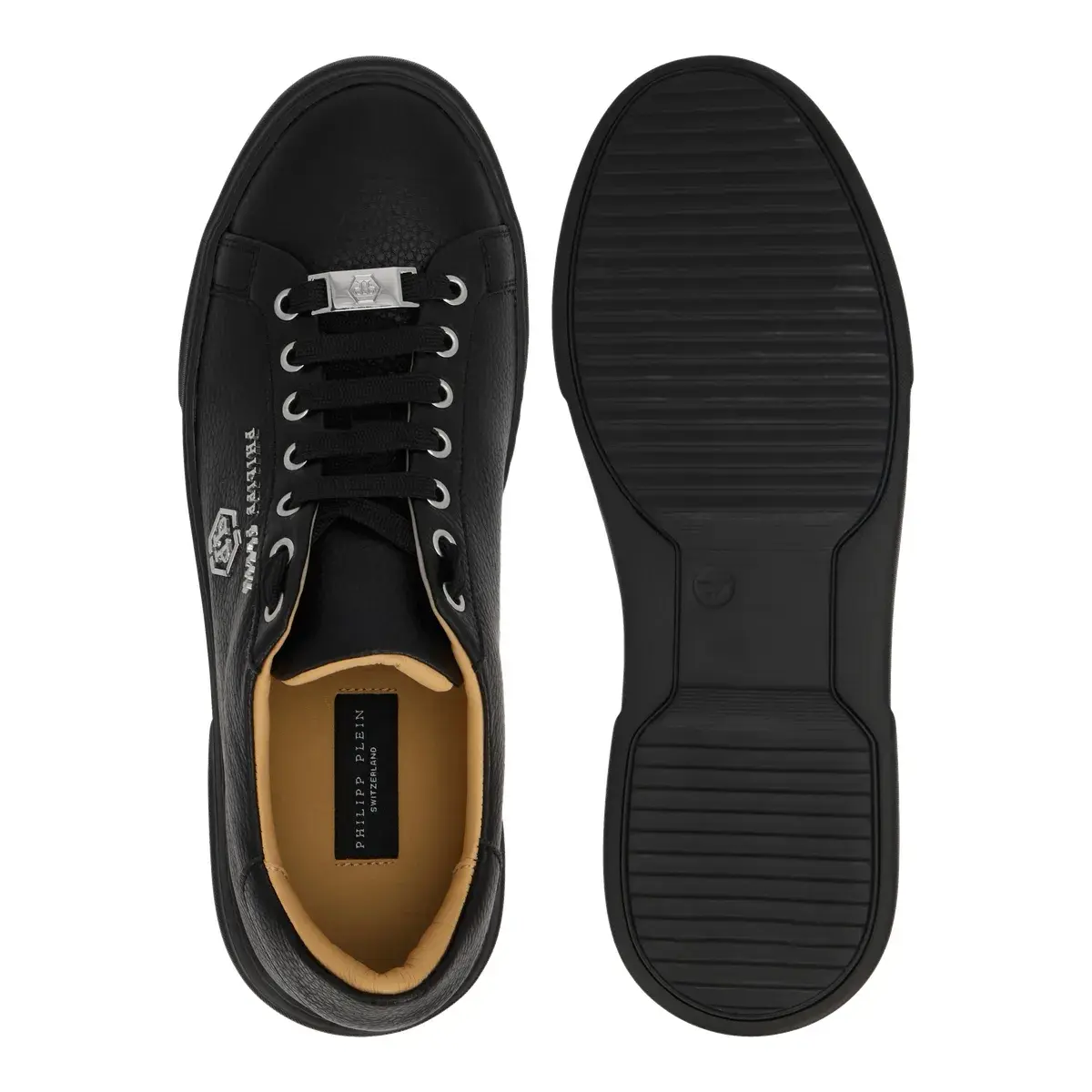 Schwarze Leder-Low-Top-Freizeitsneakers
