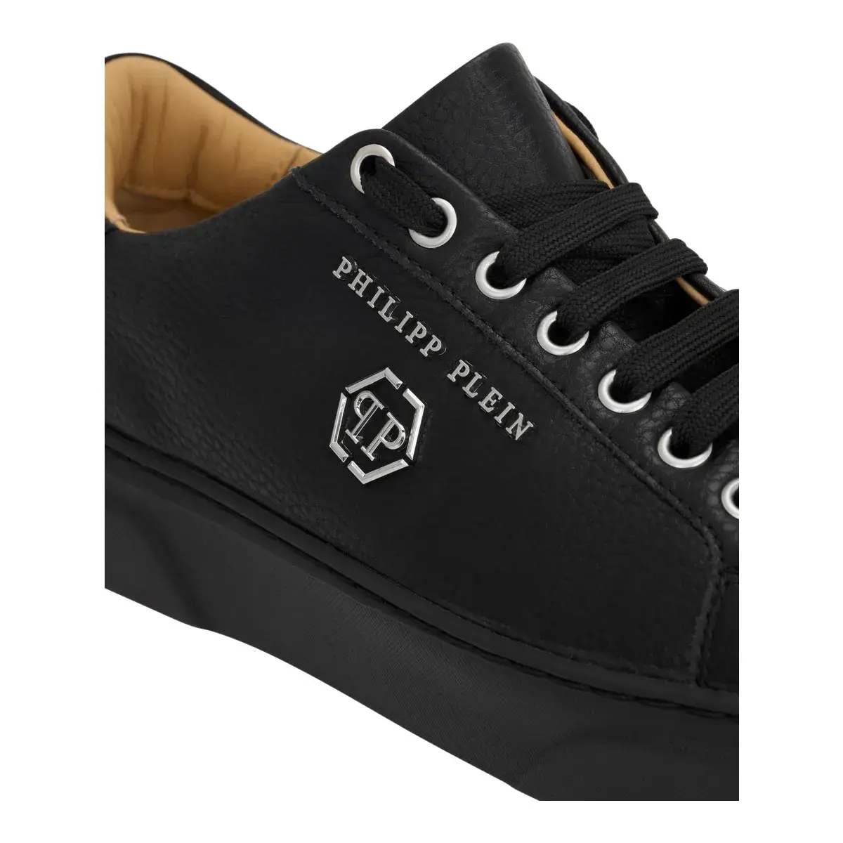 Schwarze Leder-Low-Top-Freizeitsneakers
