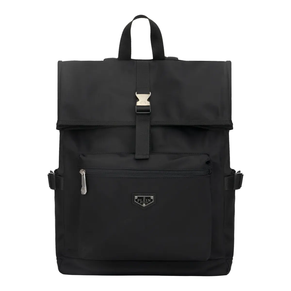Moderner Rucksack mit Klappe in Schwarz