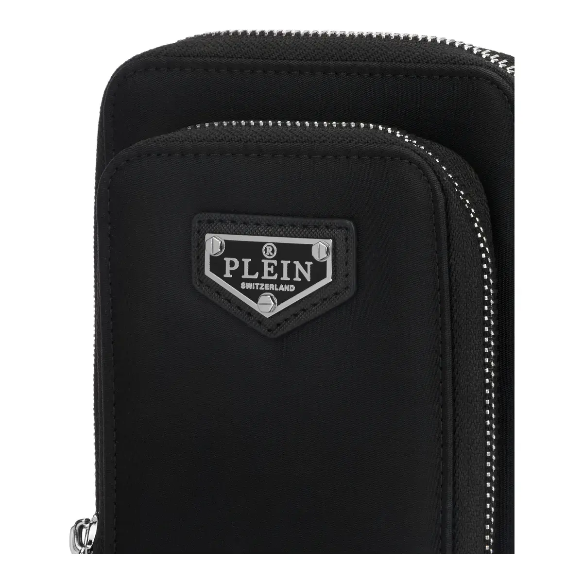 Schlanke schwarze Crossbody-Handytasche