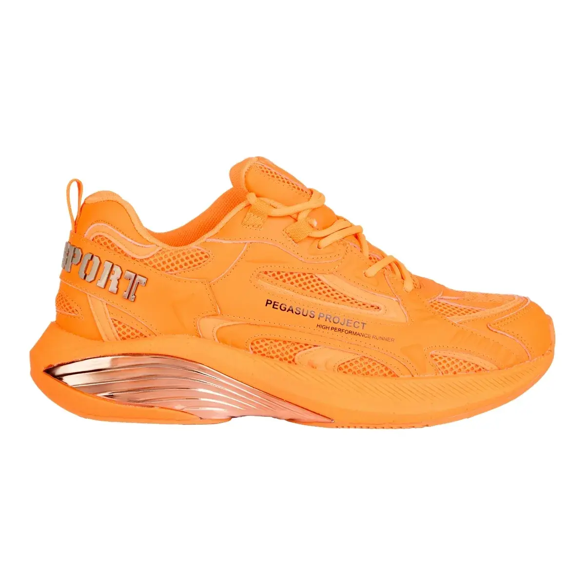 Leuchtend orangefarbene Klobige Sneaker
