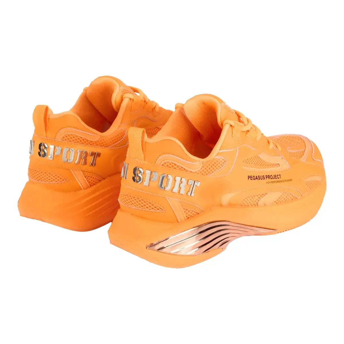 Leuchtend orangefarbene Klobige Sneaker