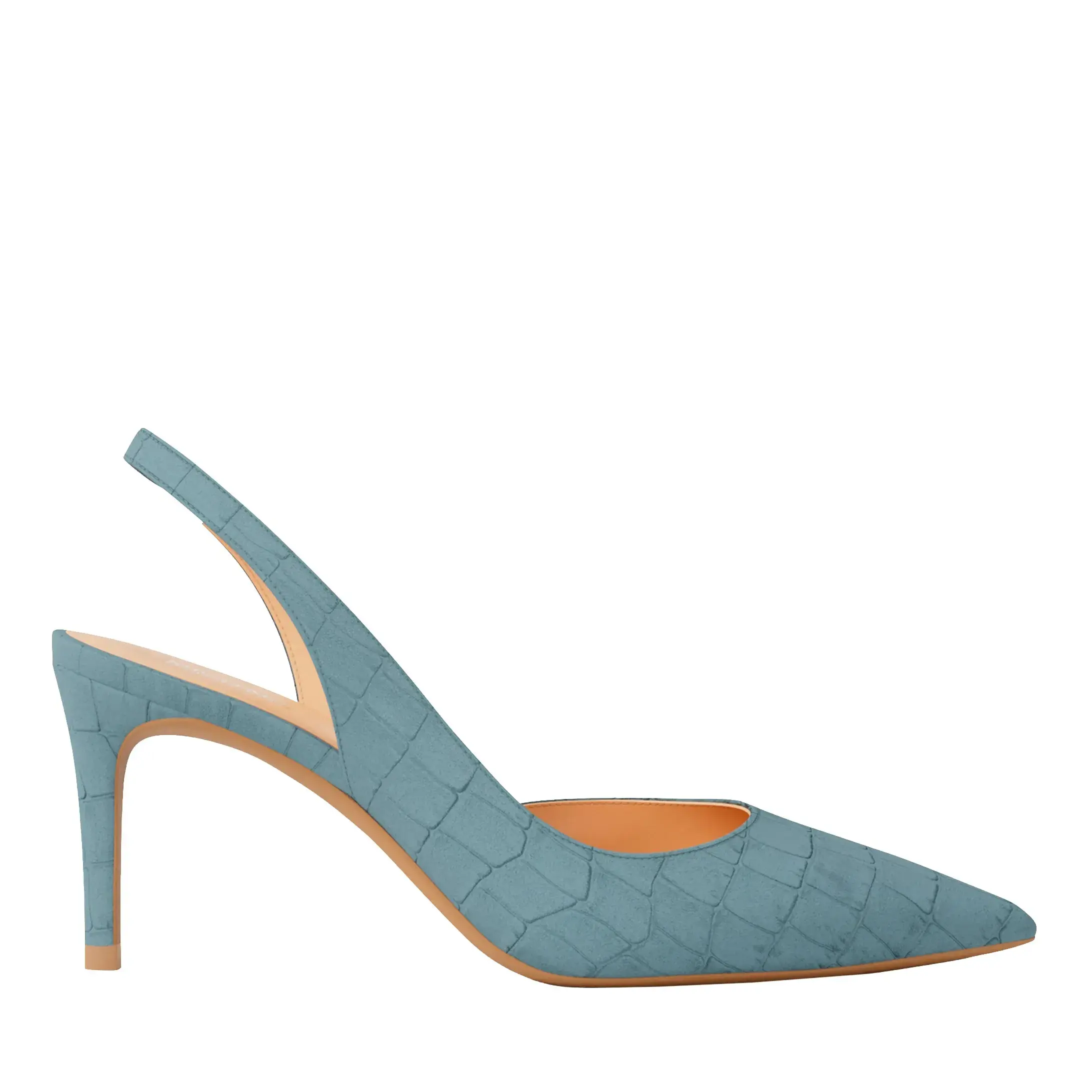 Slingback Pumps mit spitzen Zehen und Absatz