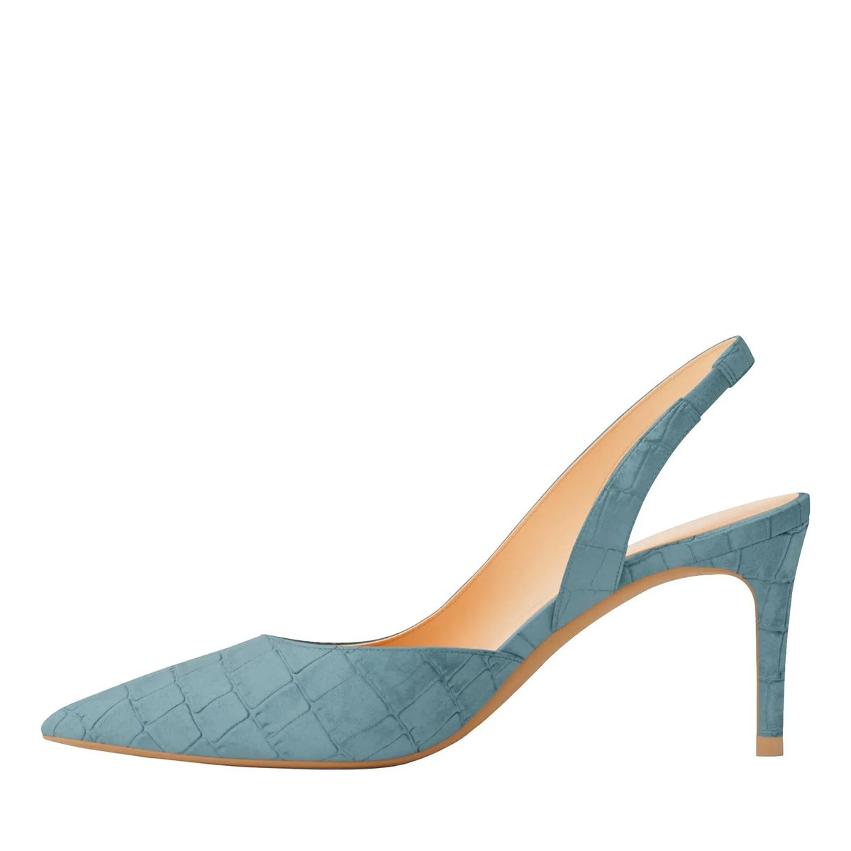 Slingback Pumps mit spitzen Zehen und Absatz