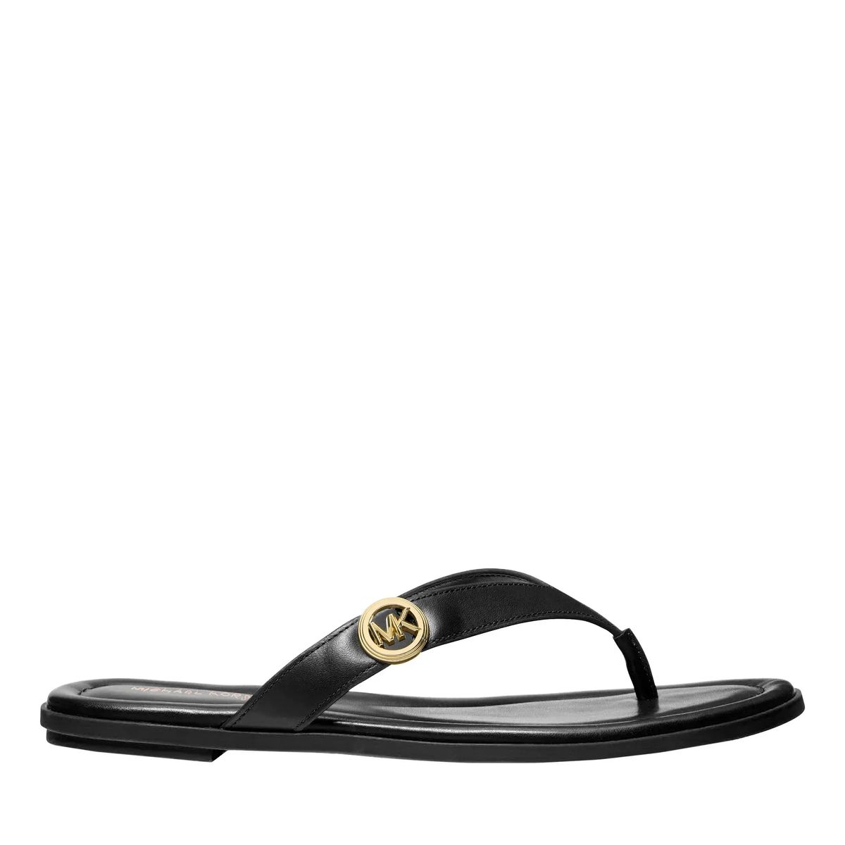 Elegante schwarze Zehensandale mit Logo