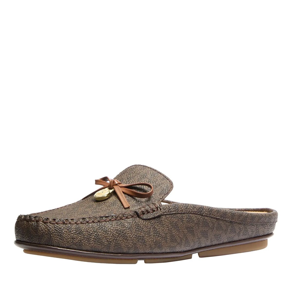 Mokassin-Mules mit Logo-Print