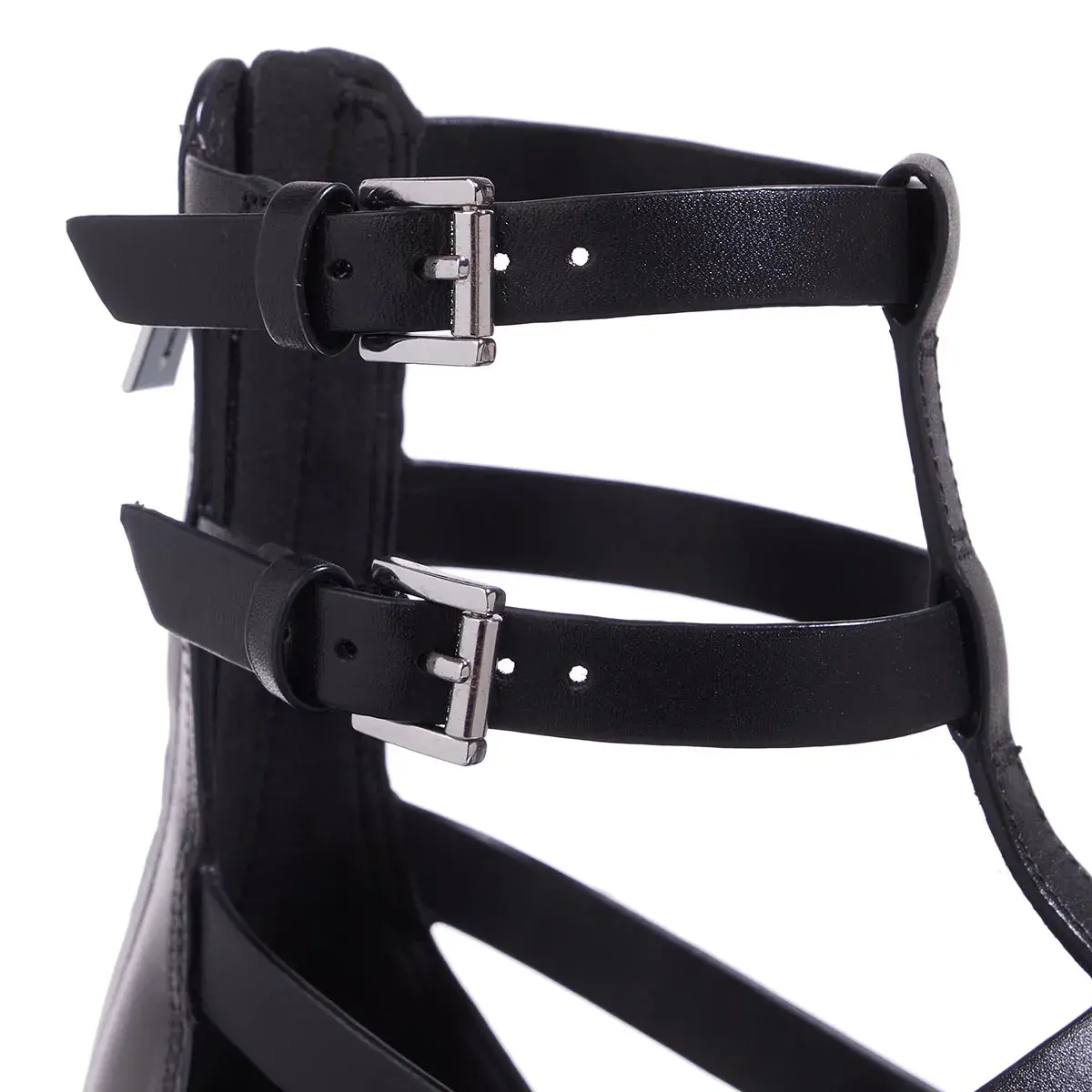 Schwarze Gladiatorensandalen mit Nieten
