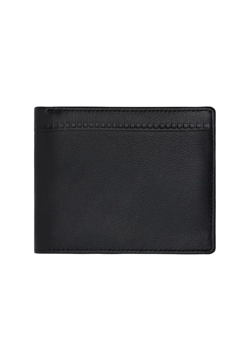 Klassische Bifold-Brieftasche aus genarbtem Leder