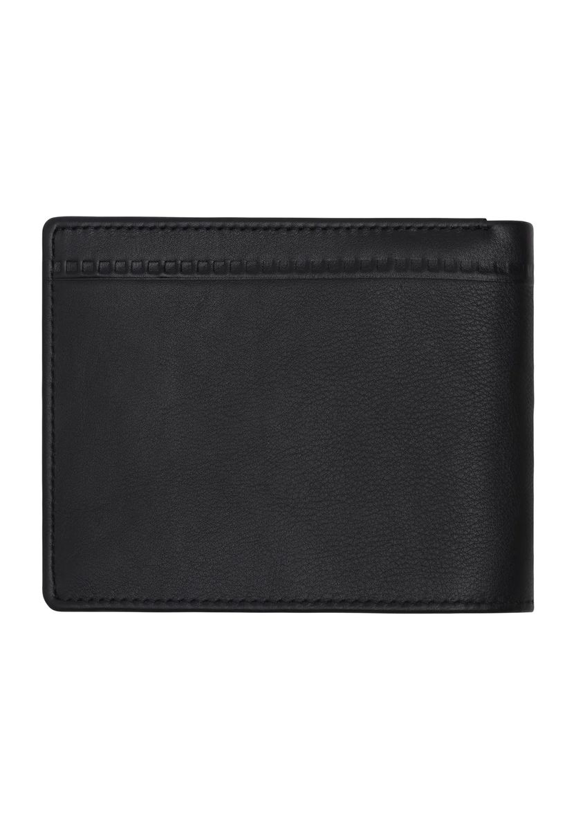 Klassische Bifold-Brieftasche aus genarbtem Leder