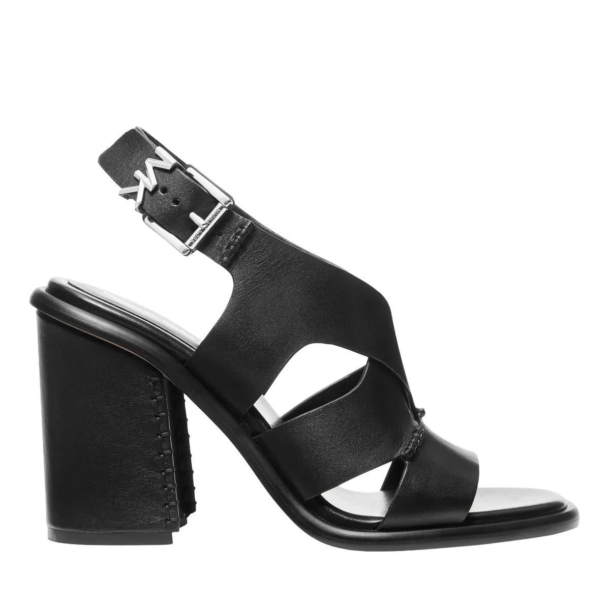 Crisscross Leder Blockabsatz Sandale