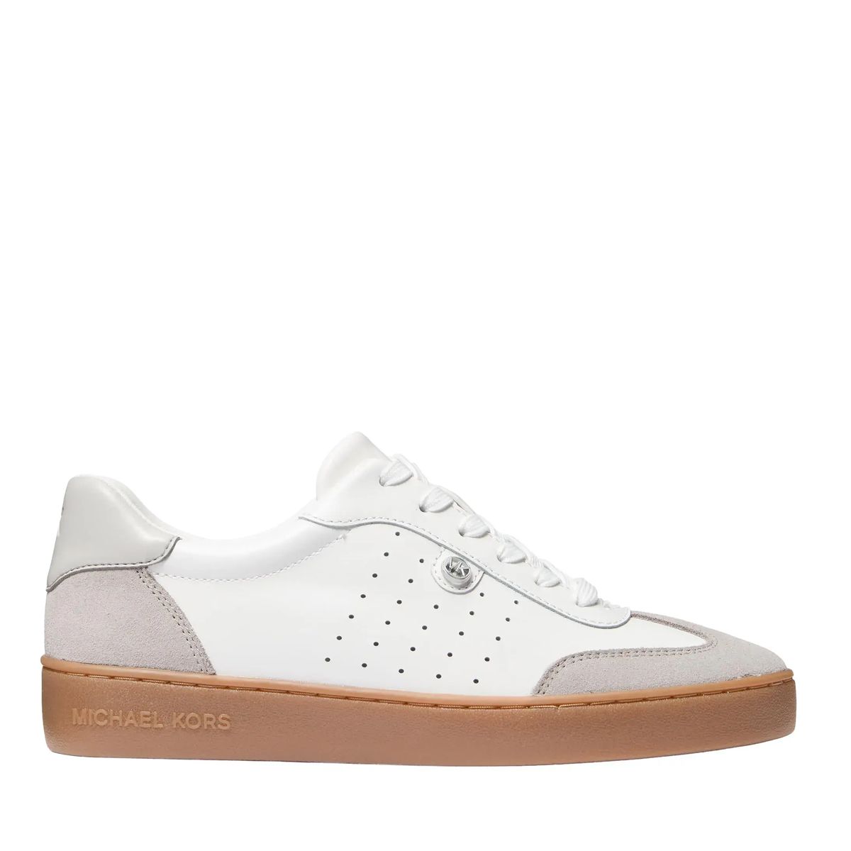 Perforierter weißer Leder-Sneaker