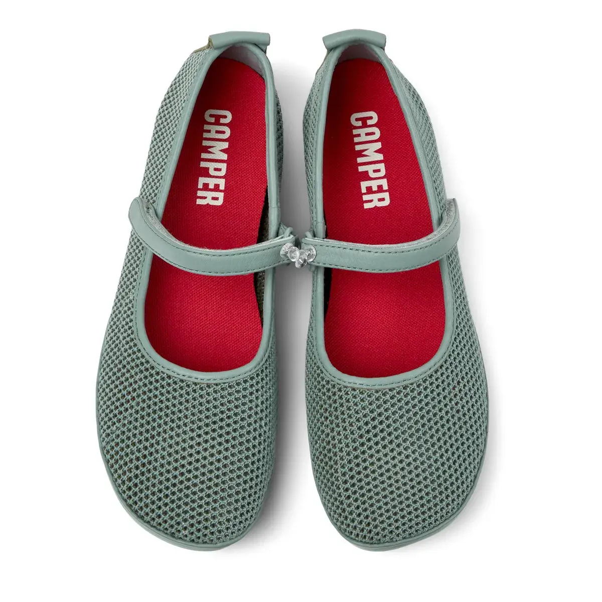 Mintgrüne Mesh Mary Jane Ballerinas